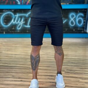 Bermuda Alfaiataria Masculina Preta Premium